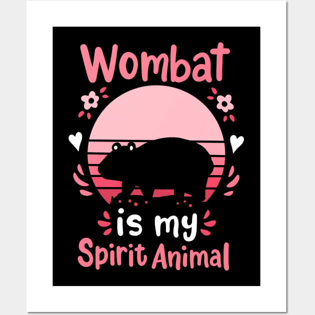 Wombat Spirit Animal Wombat Lover Retro Wall Art by CreativeGiftShop